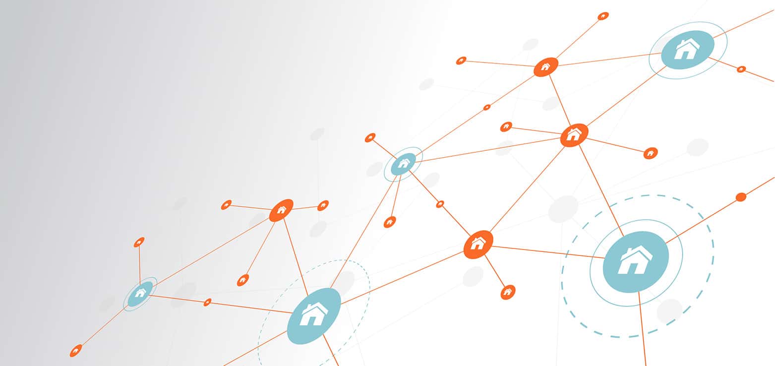 illustration of a home selling network grid, representing the iBuyer.com network